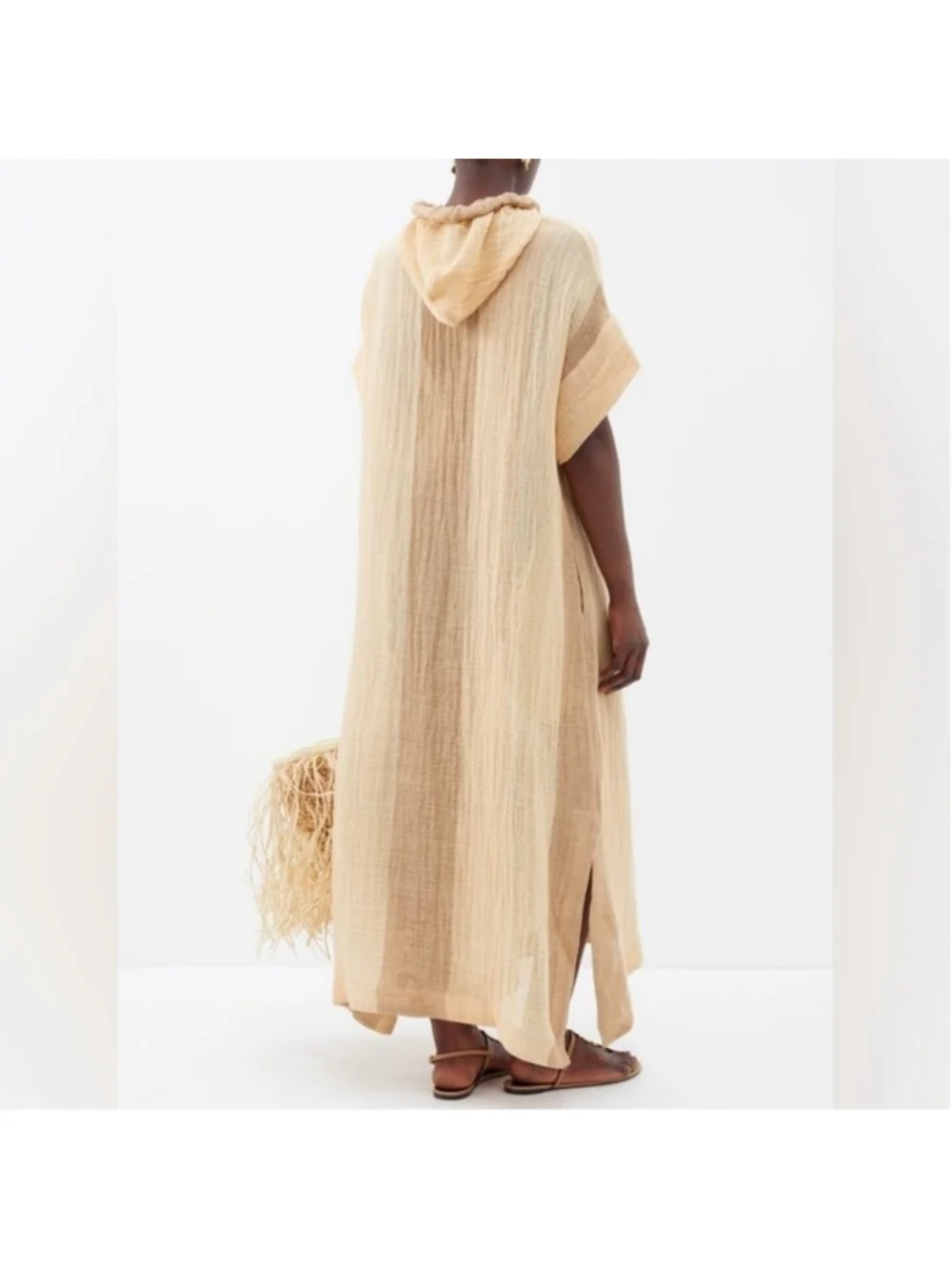 HP. LISA Marie Fernandez Hooded Linen-Blend Gauze Kaftan